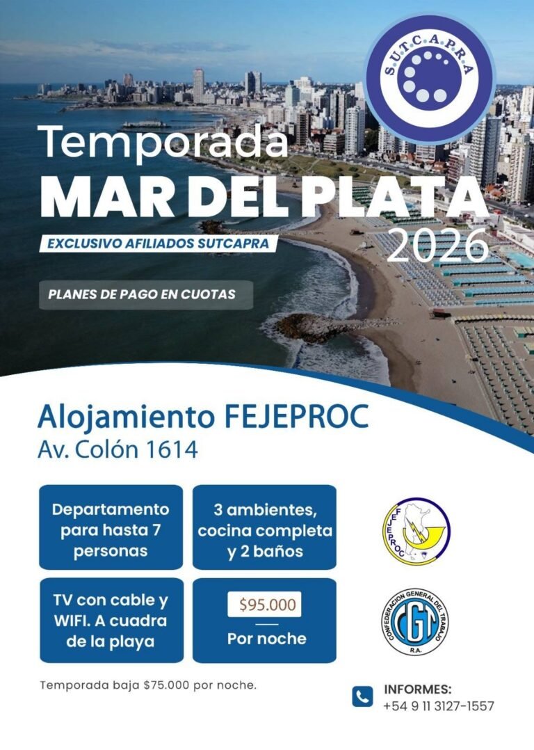 Alojamiento FEJEPROC – Mar del Plata